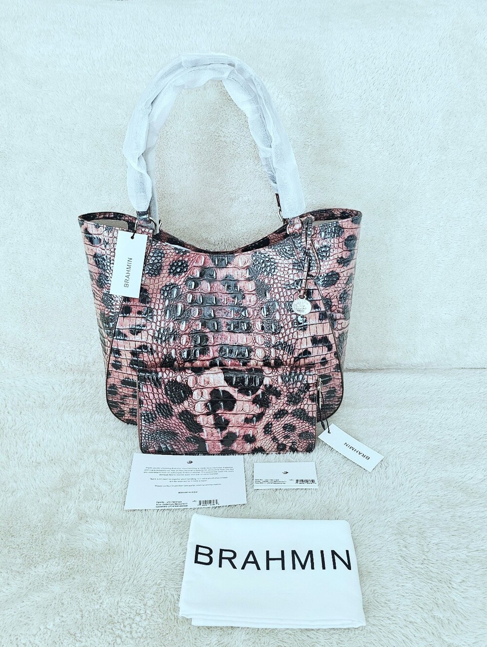 NWT Brahmin GOLDEN LYNX Aliza w/Skylet
